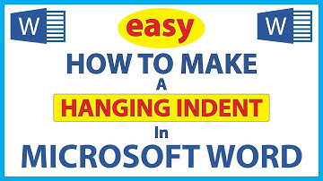 Microsoft Word: How To Create A Hanging Indent