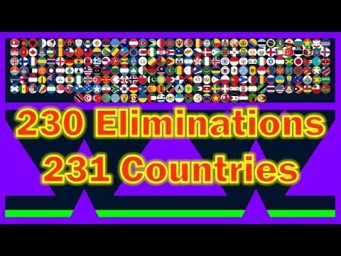 230 times eliminations & 231 countries and regions marble race in Algodoo | Marble Factory