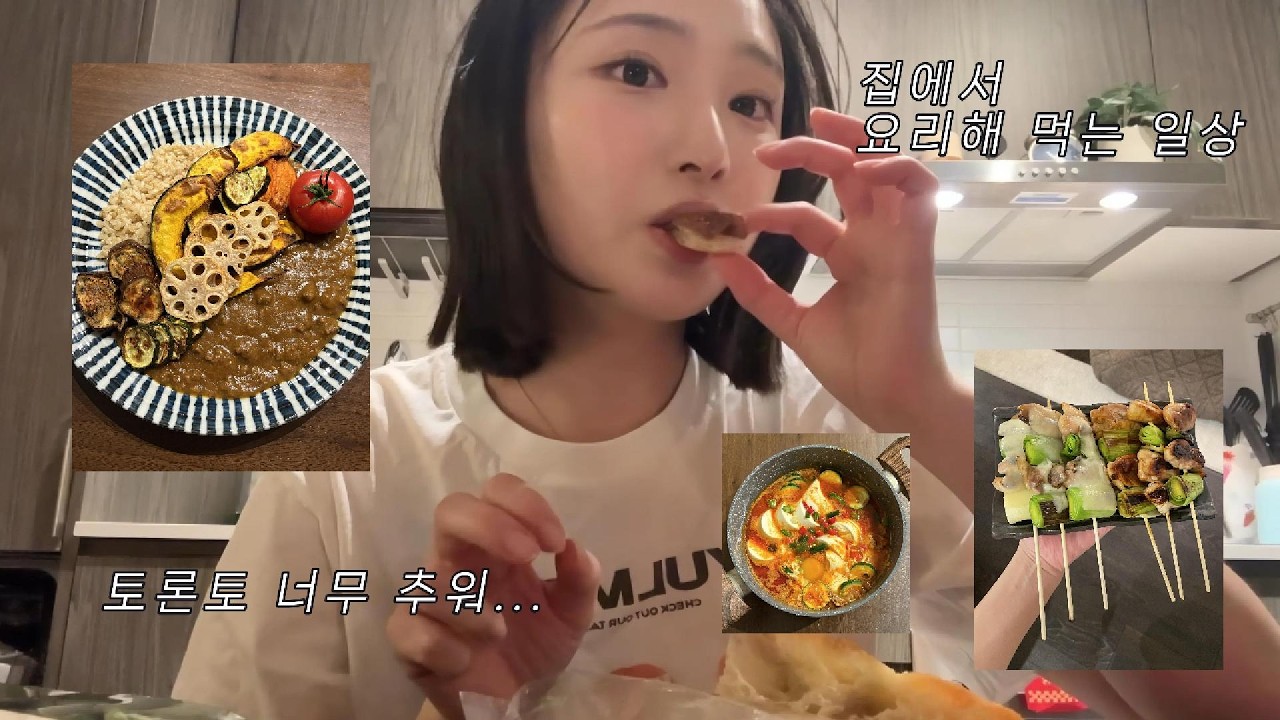 집에서 밥 해먹는 일상 | 집밥. 순두부찌개. 카레. 야키토리. Winterlicious