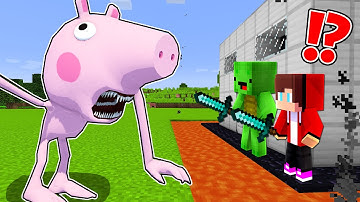 The Most Secure House vs PEPPA PIG TAPES - Minecraft gameplay by Mikey and JJ (Maizen Parody)