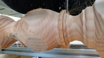 AVID CNC rotary work, more finishing of pine protoype