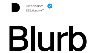 Blurb Meaning in English