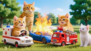 Mama Cat Trims Fur on the Farm and Makes Tiger Hat For Kittens At Home🐾🎩🐯