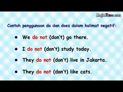 Belajar Bahasa Inggris Pemula: Penggunaan Do dan Does | Grammar/Tata Bahasa Inggris