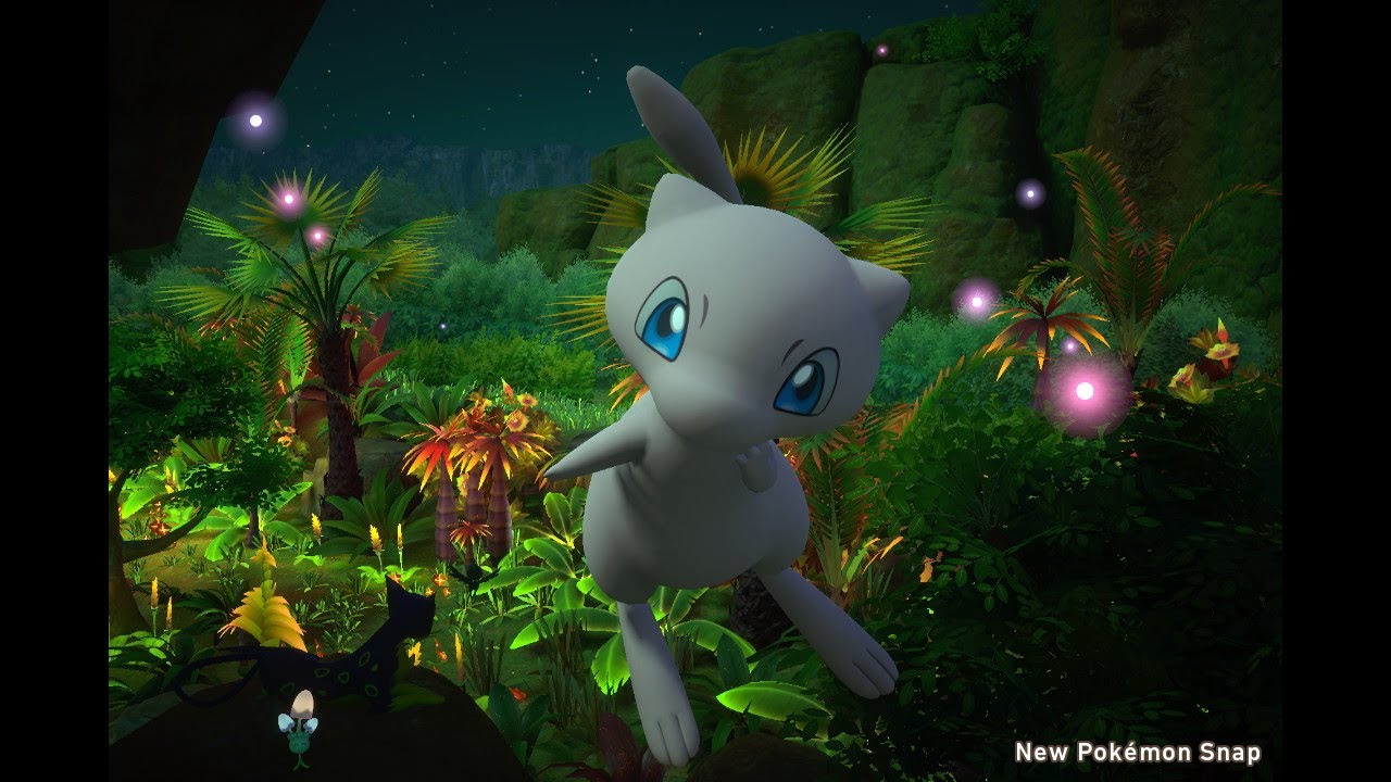 New Pokémon Snap: Mew in the nighty forest