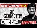 3D Geometry One Shot | Imp Concepts + PYQs | JEE 2026 | 45 Days FREE Crash Course | Telugu
