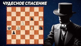 Как белые вырвали ничью, имеея на фигуру меньше. Хэг Блэндфорд, 1947 год. 'British chess magazine'.