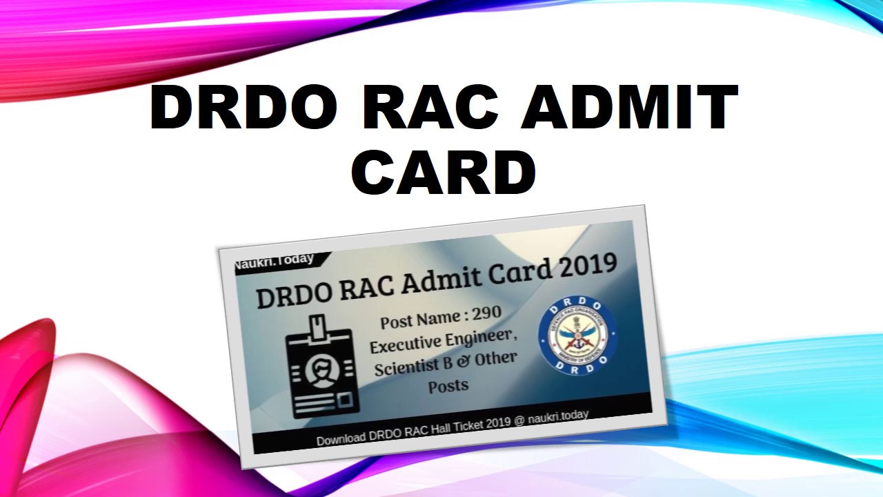 DRDO RAC Admit Card 2019 Download Call Letter for Scientist B & Others