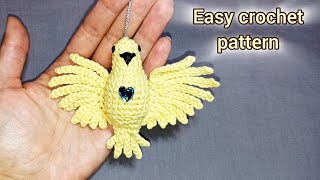 DIY crochet keychain, amigurumi bird, great gift idea, crochet bird, cute bag decor, or crochet toy