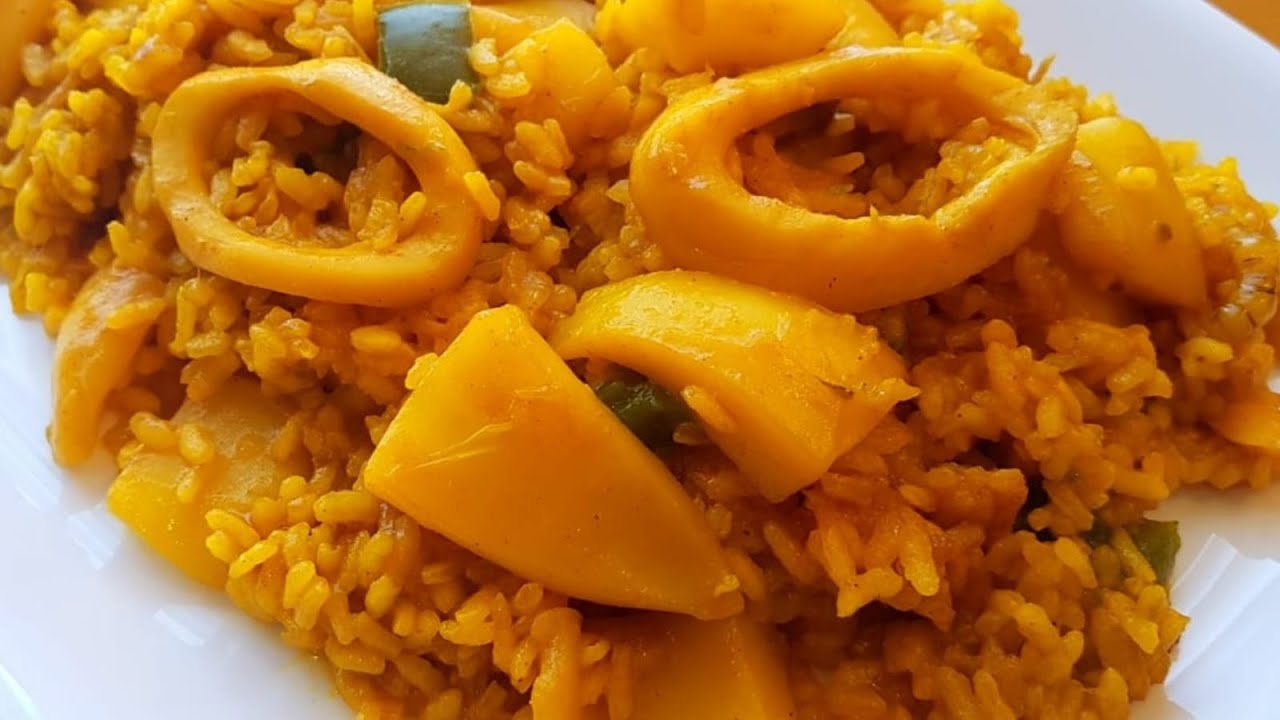 Arroz con sepia y calamares fácil, rápido y rico