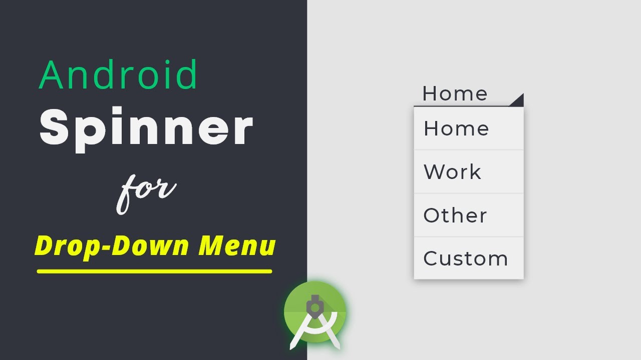 How to use Spinner Container | Create a drop-down list in Android Studio -  YouTube