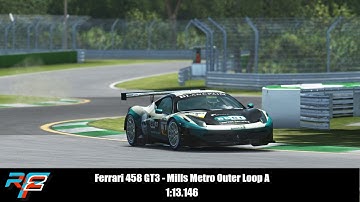 RFactor 2 - Ferrari 458 GT3 | Mills Metro Outer Loop A Hotlap 1:13.146