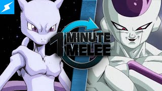 one minute melee mewtwo vs frieza pokemon vs dragon ball z