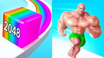Jelly Run 2048 VS Muscle Rush - All Levels Gameplay Android, ios (Part 3)