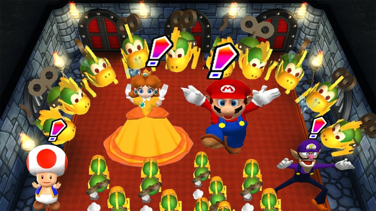 Mario Party 9 Minigames - Mario vs Daisy vs Waluigi vs Toad