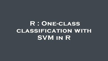 R : One-class classification with SVM in R