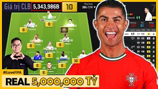 CHOÁNG VÁNG ĐỘI HÌNH 5,000,000 TỶ ĐỘI HÌNH REAL MADRID KHỦNG NHẤT TẦM GIÁ: RONALDO &amp; BENZEMA UT +8