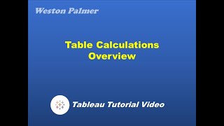 Tableau Tutorial - Table Calculation Basics (WINDOW_AVG, WINDOW_SUM) Content