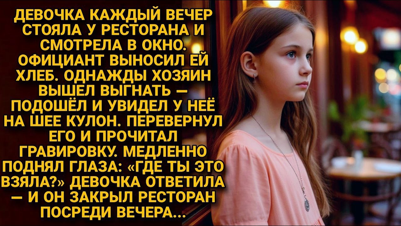 Официант давал ей хлеб. Хозяин увидел кулон — и всё что было скрыто вышло наружу...
