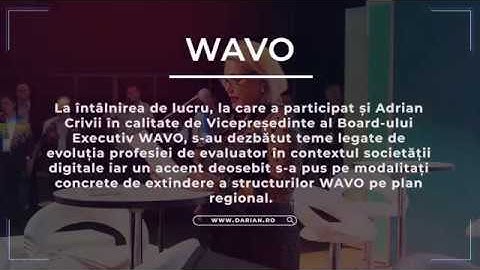 Reuniunea Board-ului Executiv al Asociației Mondiale a Organizațiilor de Evaluatori (WAVO)