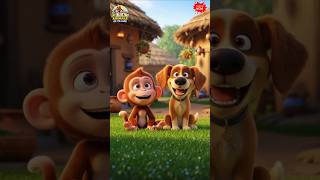 The Most Unexpected Friendship in My Village! 🐒🐕#GlobalAnimals #MyVillageAnimals