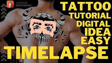 Tattoo art | New Tattoo Ideas | Tutorial | Timelapse | Autodesk sketchbook App | Android IPhone App