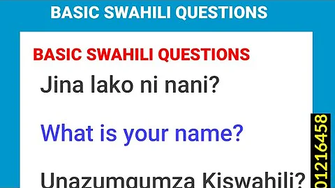 Basic Questions in Swahili