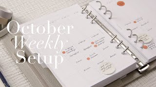 october weekly setup in my a5 6-ring filofax planner | cloth & paper 2024 weekly inserts