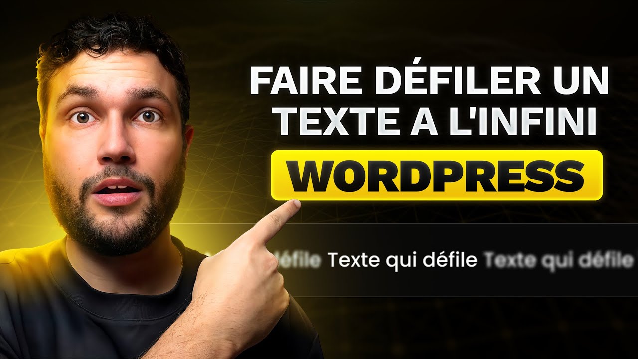 Comment faire défiler un texte à l'infini sur Wordpress ? - YouTube
