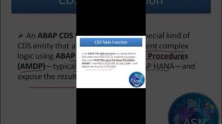 CDS Table Function Explained in 60 Seconds | SAP ABAP HANA