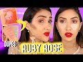 TESTANDO MAKES RUBY ROSE | CORRETIVO, ILUMINADOR, BLUSH dupe de CARO