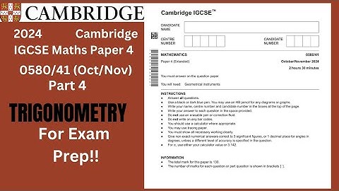 2024 IGCSE Maths Paper 4 (Oct/Nov) – Part 4 Must Watch for Exam Prep!