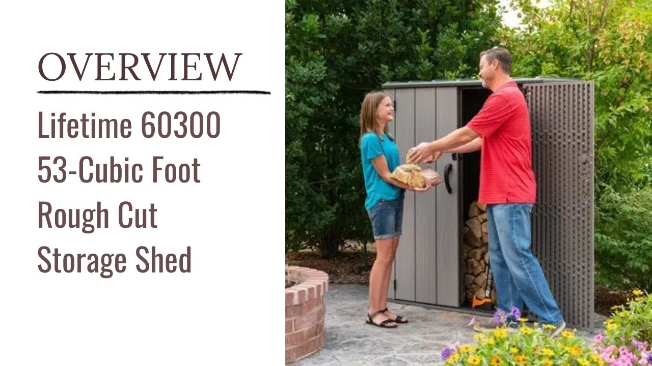 Lifetime 60300 Vertical Storage Shed Rough Cut 53-Cubic Feet