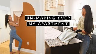 Un-Making Over Apartment (how to remove Peel \& Stick Tile, Backsplash, Flooring, Contact Paper etc.)