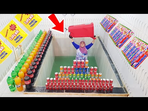 Experiment !! Big Coca cola and MENTOS ! Sprite, Fanta, Pepsi, Mirinda and Mentos