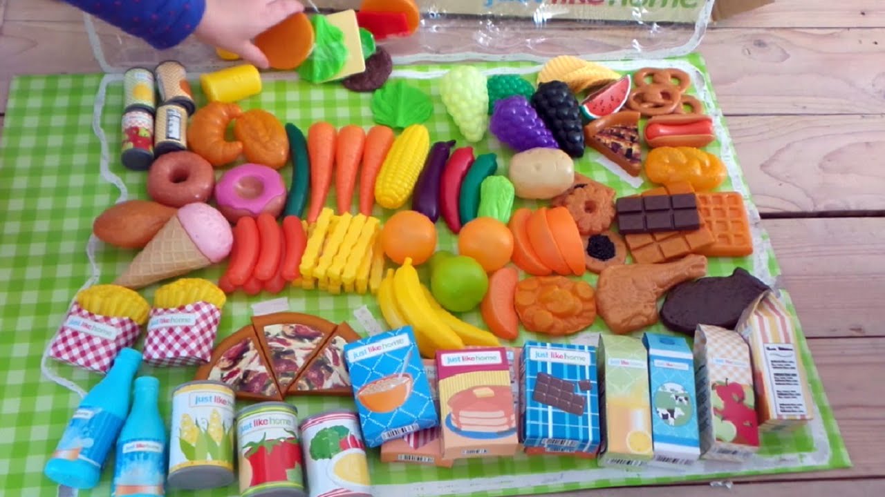 Unboxing 120 Toy food en drinks from Toy Supermarket YouTube