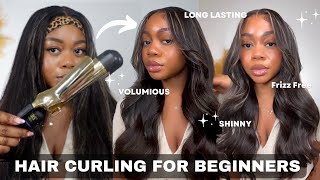 HOW I GET VOLUMINOUS LONG LASTING CURLS USING A CURLING IRON| Subtle Highlight wig ft. ARABELLA HAIR