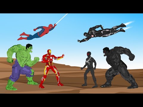 Hulk - Spiderman - Ironman VS Black Hulk - Zwarte Spiderman - Zwarte Ironman [HD]