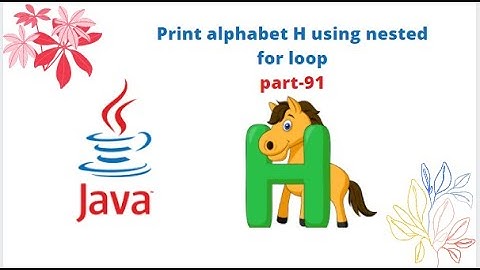 Print alphabet H using nested for loop || part-91