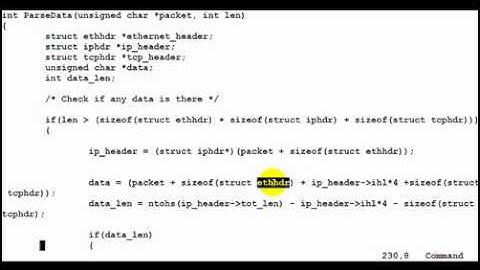 Data Packet Sniffer Programming