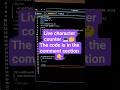 Live character counter program in HTML 😱🫡 !!! #shorts #htmlcss #coding #programming #ytshorts #viral