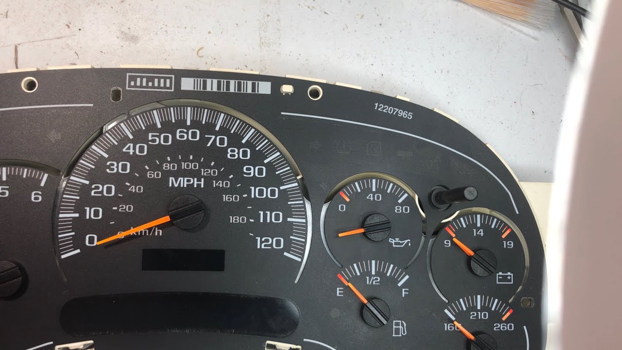 2003 chevy silverado instrument cluster repair - YouTube