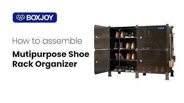 How to assemble 8 Shelf Multipurpose Shoe Rack Organizer Black with Transparent Doors | BOXJOY