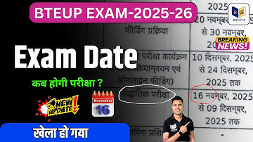 bteup exam date 2025 - 26 | bteup odd semester exam date 2025 latest news | Raceva Semester