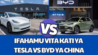 VITA KALI YA UTENGENEZAJI MAGARI YA UMEME KATI YA BYD YA CHINA NA TESLA. #ELONMUSK