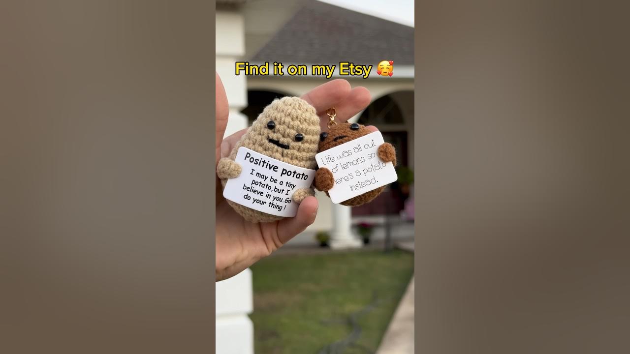 Check out this adorable crochet emotional support potato! A perfect and  funny gift for friends 🥔 