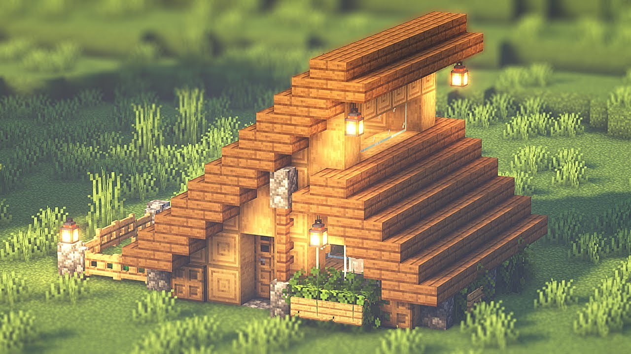 ⚒️ Minecraft Tutorial, Casa MODERNA (de MADEIRA) ⚒️ 