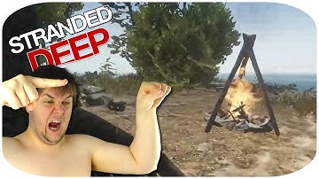 STRANDED DEEP Gameplay Part 6: FIRE SPIT, BUILDING A HOME & FLARES
