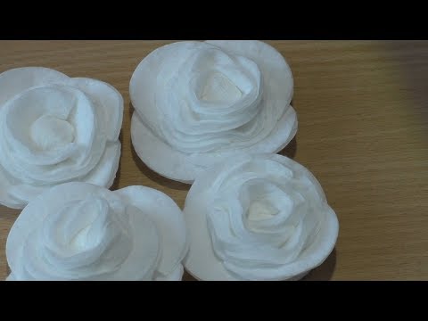 Поделки из ватных дисков своими руками. Цветы из ватных дисков: подснежники, розы, ромашки, каллы. Топиарий из ватных дисков. Детские поделки из ватных дисков в детский сад, школу: фото