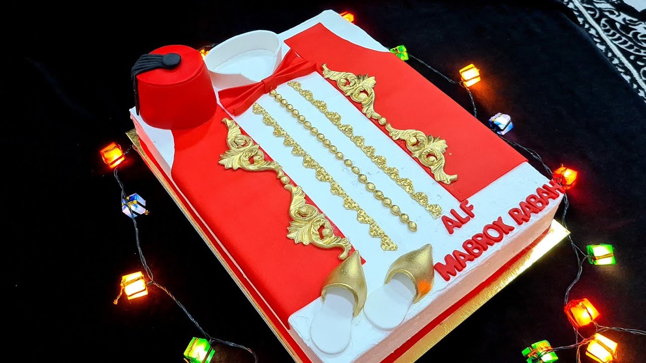 كيكة الختان(الطهارة)🎉طريقة تحضير الديكور بالتفصيل الطربوش+البليغة+الملابس🥰سهلة واقتصادية Cake design